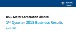 1ST Quarter 2015 Business Results