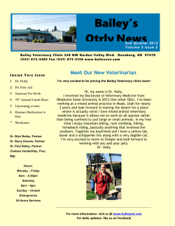 Bailey`s Qtrly News - Bailey Veterinary Clinic