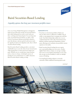 Baird Securities-Based Lending - Find a Financial Advisor/Branch
