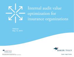 Internal audit value optimization for insurance