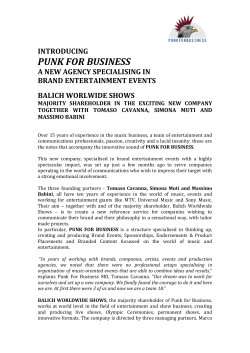 PUNK FOR BUSINESS - Balich Worldwide Shows