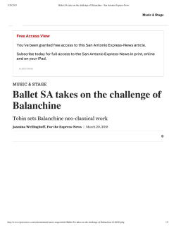 Ballet SA takes on the challenge of Balanchine