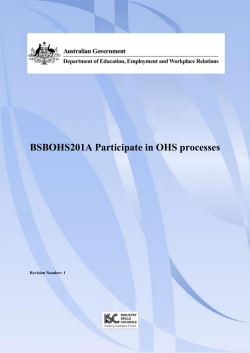 BSBOHS201A Participate in OHS processes