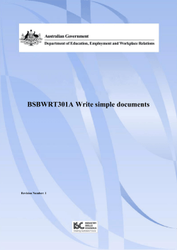 BSBWRT301A Write simple documents