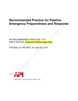 Recommended Practice for Pipeline Emergency