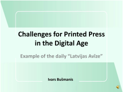 Challenges for Printed Press in Digital Age
