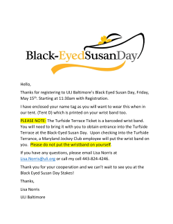 Hello, Thanks for registering to ULI Baltimore`s Black Eyed Susan