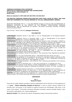 Notice of selection NÂ° ISTC-AdR-220-2015-RM
