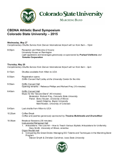 CBDNA - Detailed Schedule - Colorado State University