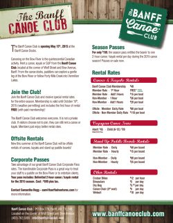 membership form - Banff Canoe Club