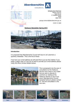 Harbours Newsletter Spring 2015 Introduction It is proposed that