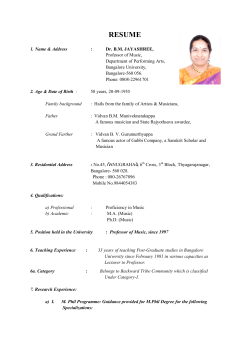 Detailed Profile - Bangalore University