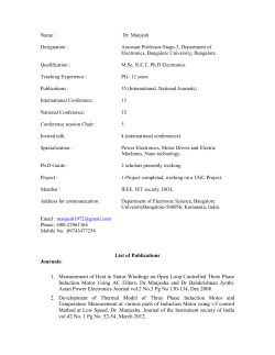 List of Publications Journals: 1. Measurement of Heat in Stator