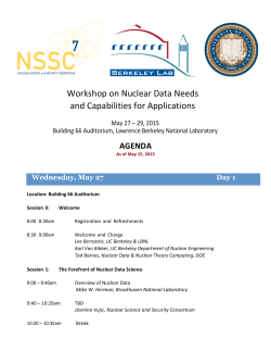 Workshop on Nuclear Data Needs and Capabilities for Applicat
