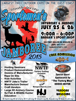 Please join us for the 2015 South Jersey Sportsmen`s Jamboree!