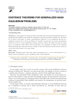 EXISTENCE THEOREMS FOR GENERALIZED NASH