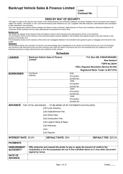 Full Contract Template - Bankrupt Vehicle Sales and Finance
