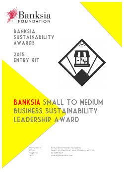 BANKSIA Small to Medium business Sustainability Leadership award