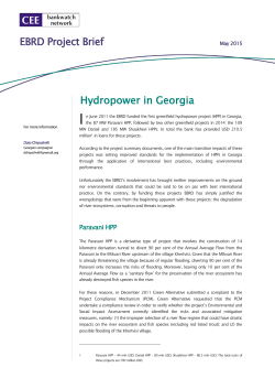 EBRD Project Brief Hydropower in Georgia