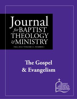 The Gospel & Evangelism - Baptist Center for Theology and Ministry