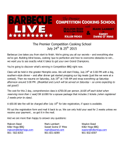 The Premier Competition Cooking School July 24th