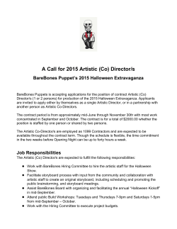 to the call for artistic (co)directors