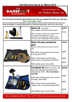 Basic kit (save $24) Basic kit plus protective gear price Tool kits