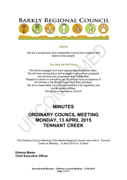 Minutes of Ordinary Council Meeting - 13 April 2015