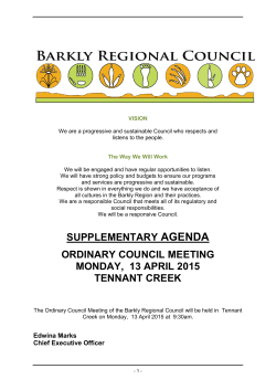 Supplementary Agenda - Barkly Shire Council
