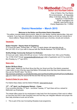 District Newsletter â March 2015 - Bolton and Rochdale Methodist