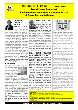 CHILDS HILL NEWS April 2015 - Barnet Borough Liberal Democrats