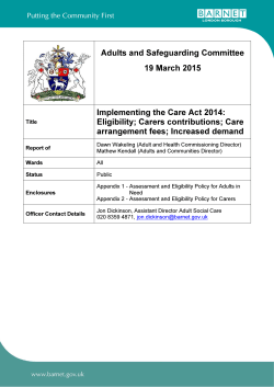 Adults and Safeguarding Committee 19 March 2015 Implementing