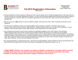 Honors Course Descriptions - Barrett Honors College