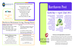 April Recreation Calendar - Barrhaven Retirement Community