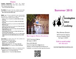 BDA Summer 2015 Brochure - Barrington Dance Academy