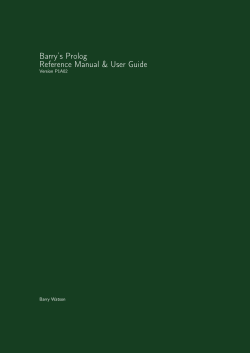 Barry`s Prolog Reference Manual & User Guide
