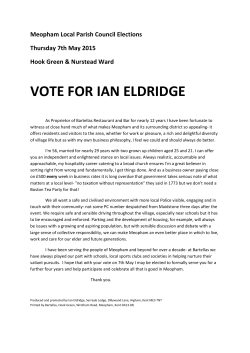 VOTE FOR IAN ELDRIDGE