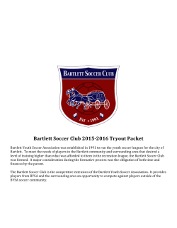 Bartlett Soccer Club 2015-2016 Tryout Packet