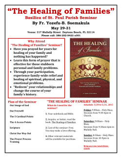 âThe Healing of Familiesâ Seminar?