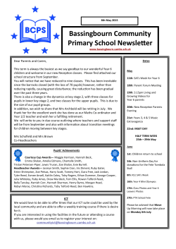 Newsletter 08/05/2015 - Bassingbourn Community Primary School