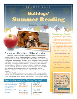 AP Summer Reading List 2015 - Batesville Community School