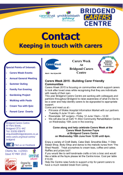 Bridgend Carers Centre Newsletter May 2015
