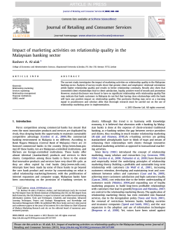 Impact of marketing activities on relationship quality in the Malaysian