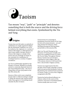 Taoism - Bay Area Academy