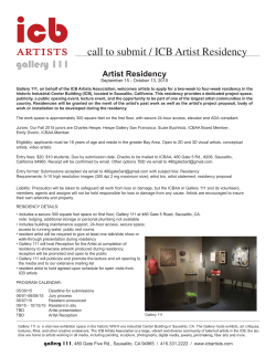 ICB Gallery 111 Call to Submit.Residency27apr15