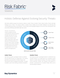 Solution Overview Holistic Defense Against
