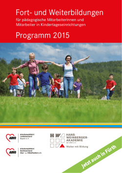 AWO-Fortbildungsprogramm 2015 fÃ¼r pÃ¤dagogisches Personal in