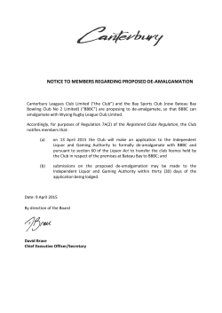 notice to members regarding proposed de