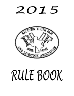 2015 Rule Book - Baytown Youth Fair & Livestock
