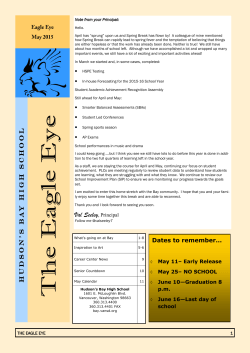 Eagle Eye Newsletter - Hudson`s Bay High School